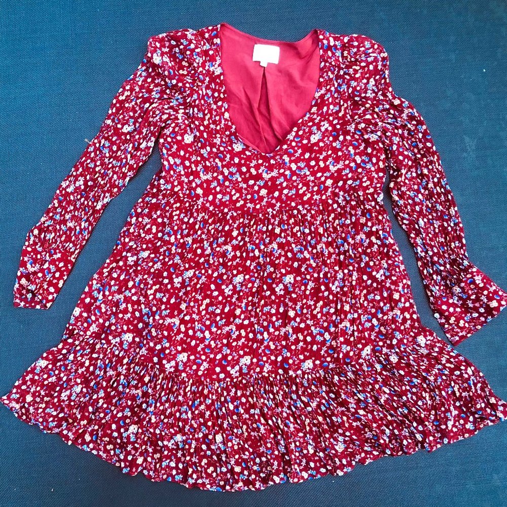 Sezane Wine and flowers dress